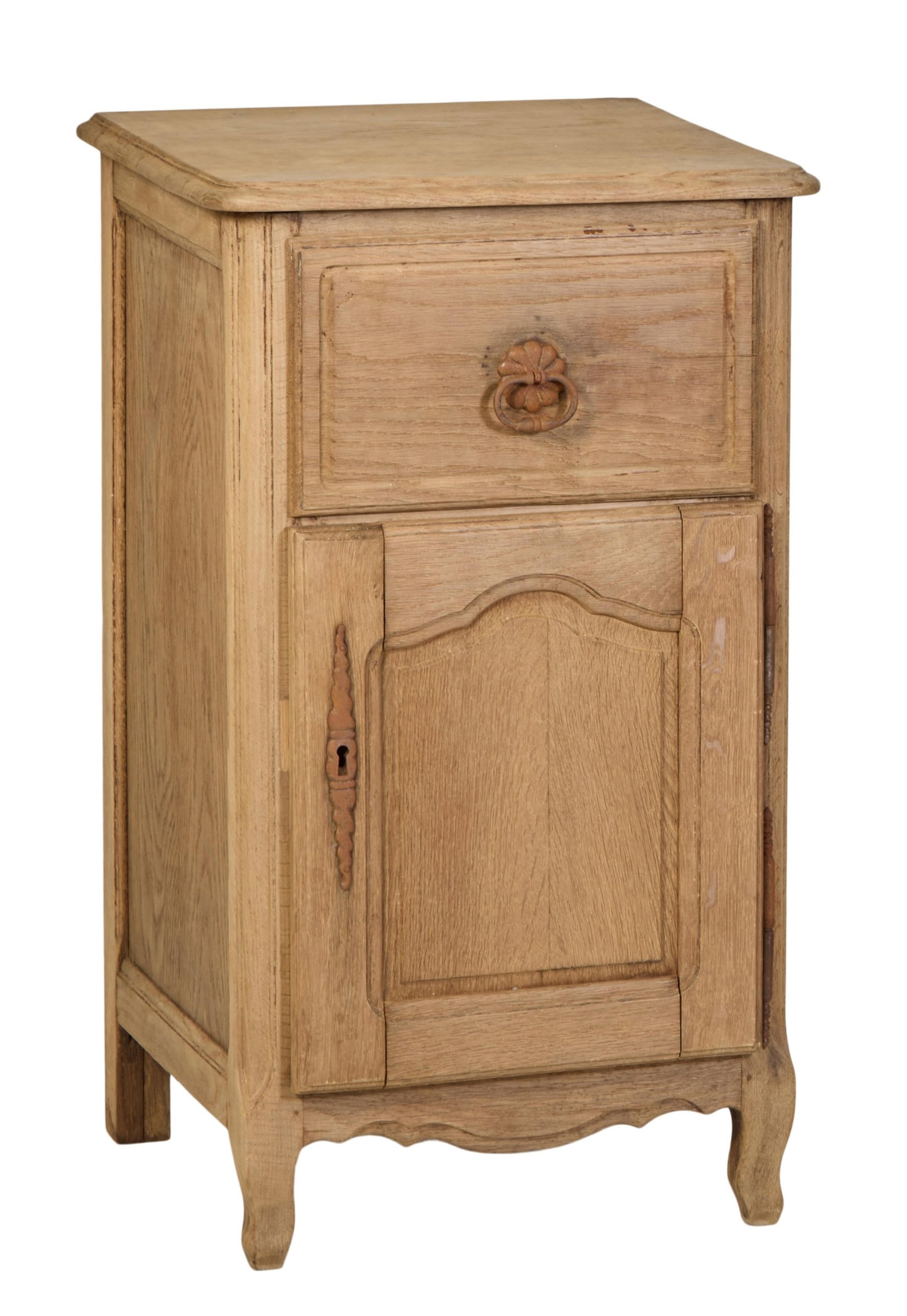 French Provincial Bleached Wood Cupboard, 19th c., H.- 33 1/2 in., W.- 19 1/2 in., D.- 28 1/2 in. (1 of 1)