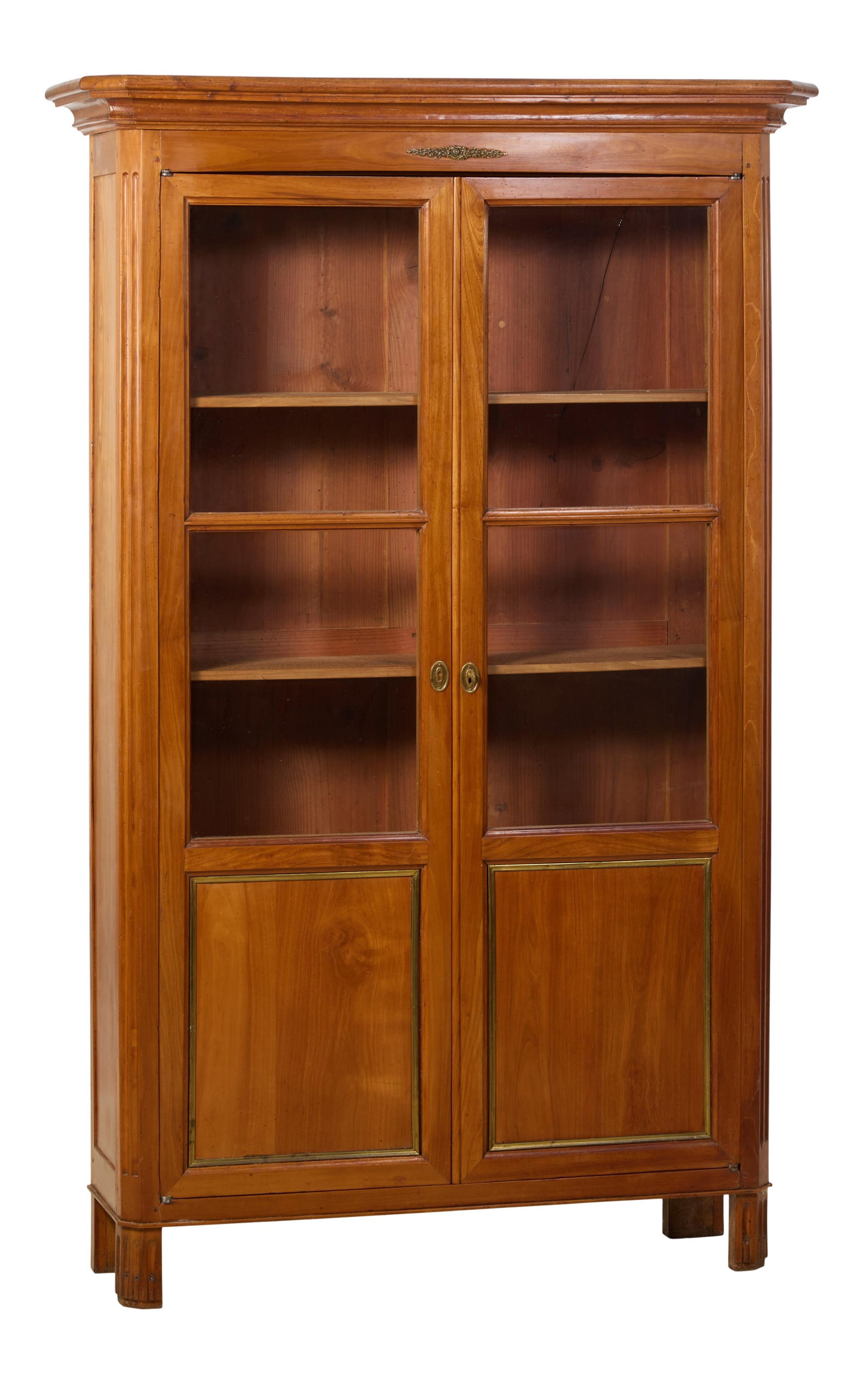 French Louis Philippe Cherry Bookcase, mid 19th c., H.- 68 in., W.- 39 in., D.- 11 in. (1 of 1)