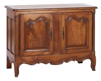 French Louis XV Style Walnut Sideboard, 20th c., H.- 35 1/2 in., W.- 48 in., D.- 21 1/2 in.