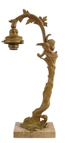 French Bronze Desk Lamp, early 20th c., H.- 15 7/8 in., W.- 3 3/8 in., D.- 5 in.