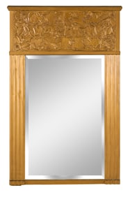 French Art Nouveau Giltwood Mirror, early 20th c., H.- 57 in., W.- 36 in.
