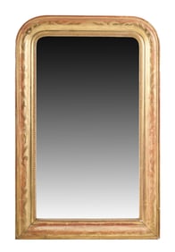 French Louis Philippe Giltwood Overmantel Mirror, 19th c., H.- 40 1/4 in., W.- 26 in.