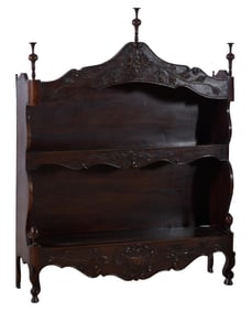 French Provincial Brittany Style Shelf, 20th c., H.- 36 in., W.- 39 1/2 in., D.- 10 1/2 in.