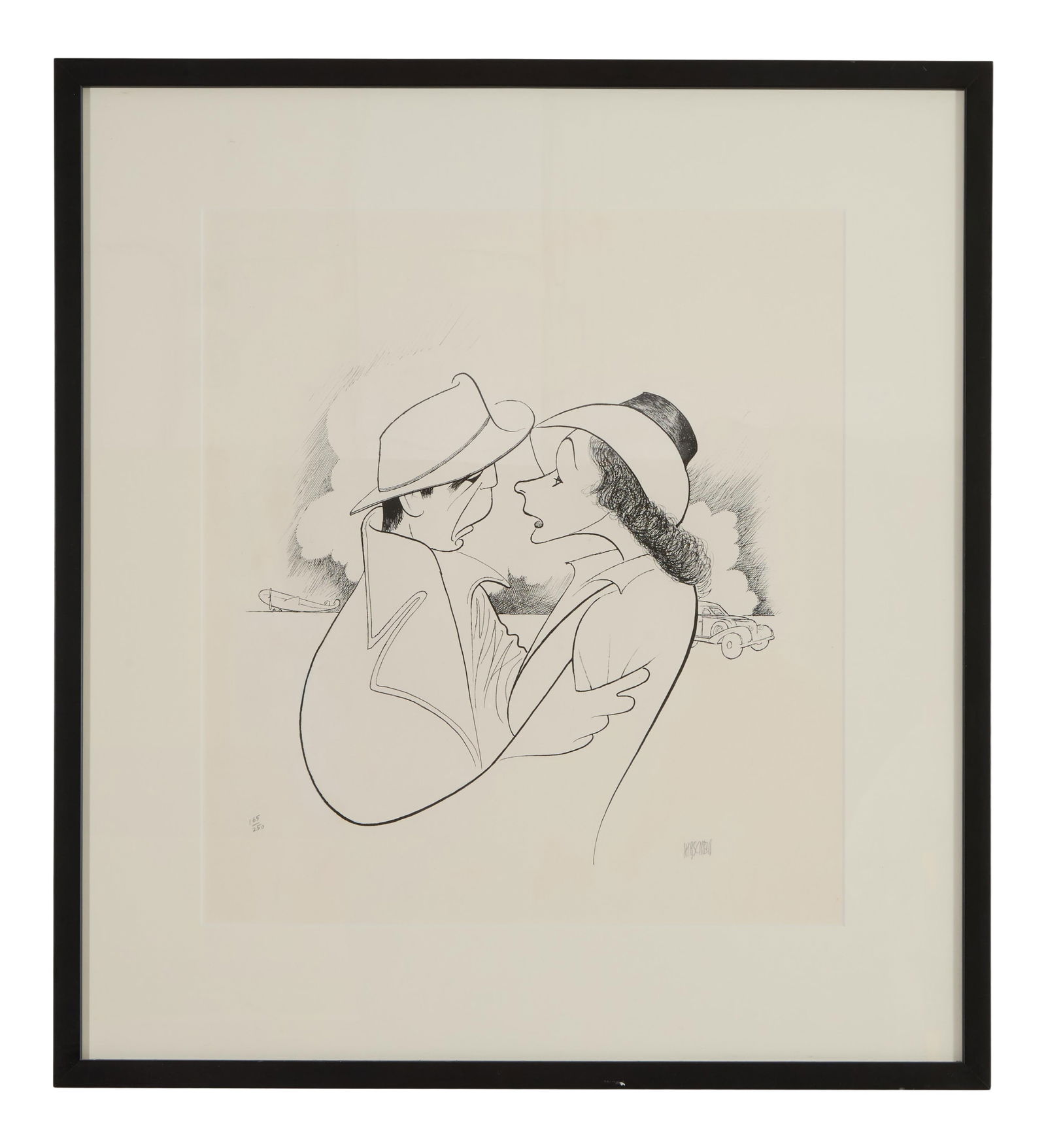 Albert Hirschfeld (American, 1903-2003) "Humphrey Bogart and Ingrid Bergman in Casablanca," Sight- (1 of 6)