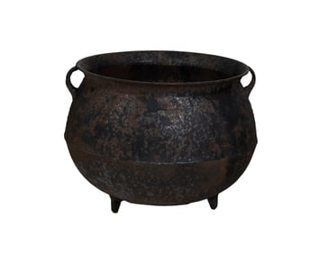 Southern Cast Iron Sugar Kettle, 19th c., H.- 15 1/2 in., Dia.- 20 in.