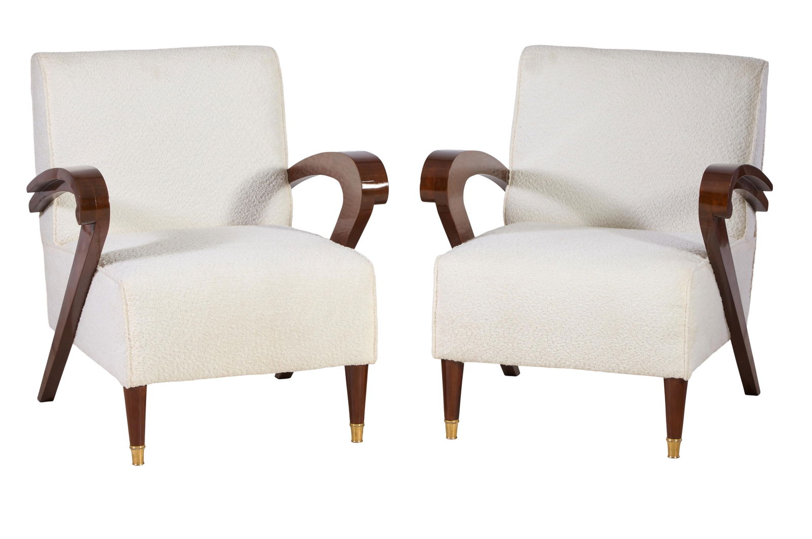 Pair of Art Deco Style Armchairs, 20th c., Each- H.- 33 in., W.- 29 in., D.- 29 in. (2 Pcs.) (1 of 2)