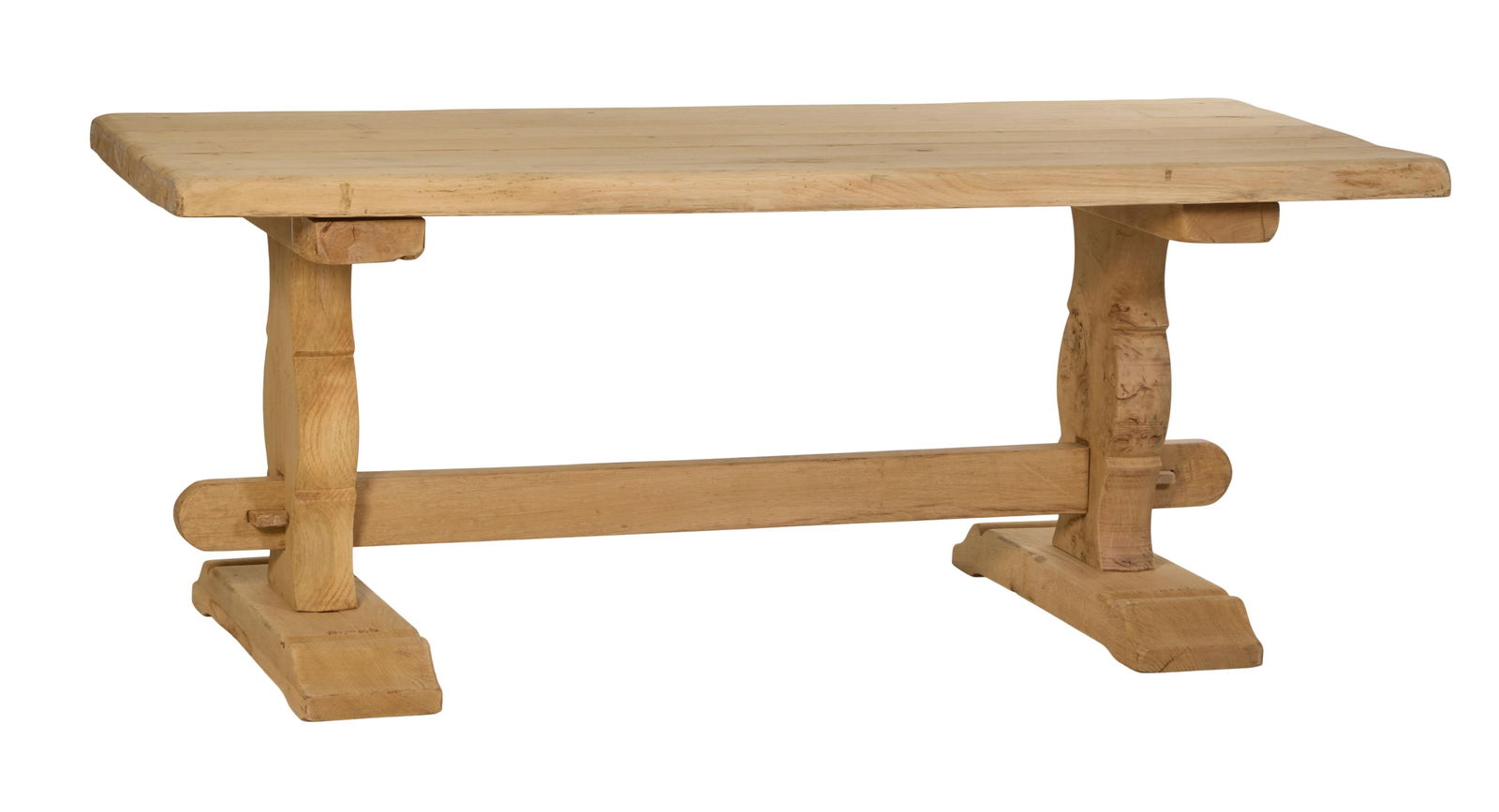 French Provincial Bleached Walnut Refectory Table, 20th c., H.- 29 in., W.- 71 in., D.- 32 in. (1 of 1)
