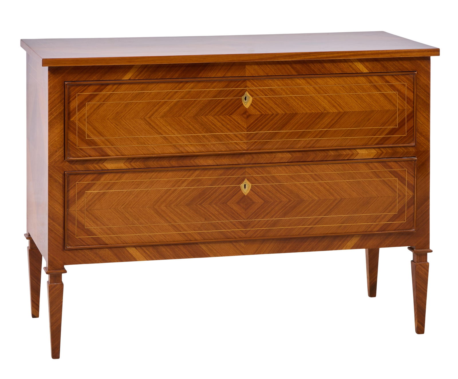 Italian Style String Inlaid Parquetry Commode, 20th c., H.- 35 1/2 in., W.- 48 in., D.- 21 in. (1 of 1)