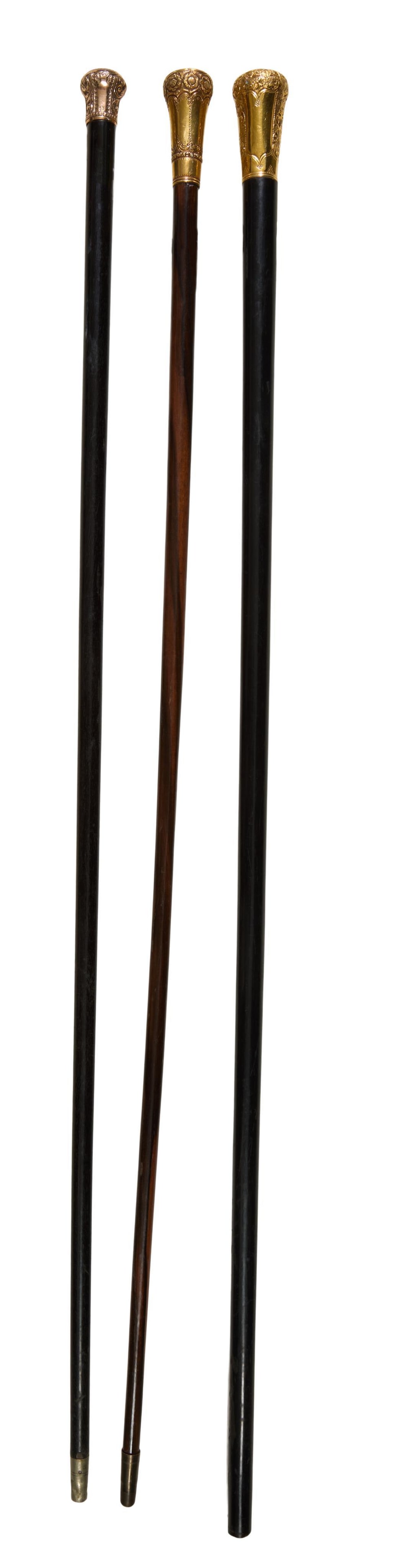 Three English Walking Sticks, early 20th c., Tallest- H.- 35 in. (3 Pcs.) (1 of 3)