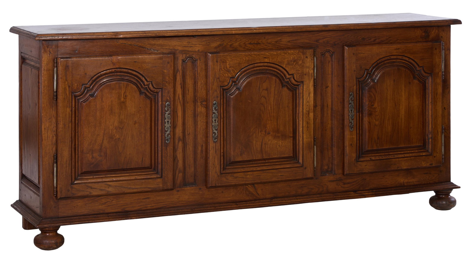 French Provincial Style Walnut Enfilade, 20th c., H.- 38 1/2 in., W.- 87 1/2 in., D.- 19 1/2 in. (1 of 6)
