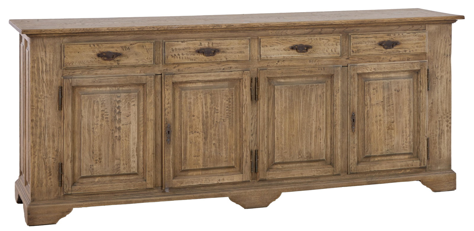 Large English Style Bleached Oak Sideboard, 20th c., H.- 38 3/4 in., W.- 94 1/2 in., D.- 21 3/4 in. (1 of 1)