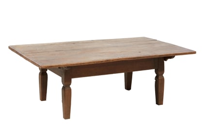French Provincial Directoire Walnut Low Table, 19th c., H.- 20 1/2 in., W.- 58 1/4 in., D.- 34 1/2