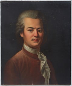 Continental School, "Portrait of a Gentleman, Possibly Wolfgang Amadeus Mozart," 1884, H.- 21 1/2