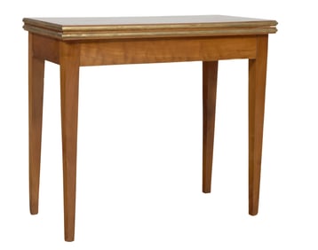 French Directoire Style Brass Banded Cherry Games Table, 19th c., Closed- H.- 27 in., W.- 30 in.,