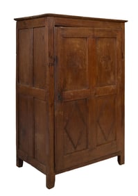 French Provincial Oak Armoire, late 18th c., H.- 63 3/4 in., W.- 41 3/4 in., D.- 26 1/4 in.