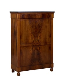 French Louis Philippe Ebonized Walnut Secretaire a Abattant, mid 19th c., H.- 57 in., W.- 39 3/4