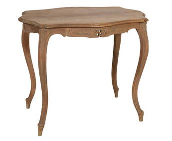French Louis XV Style Creme Peinte Center Table, 20th c., H.- 30 in., W.- 37 1/2 in., D.- 26 in. (1 of 1)