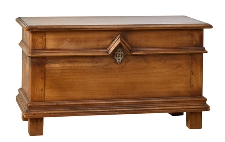 French Louis XIII Style Walnut Coffer, 20th c., H.- 18 in., W.- 31 1/2 in., D.- 14 in.
