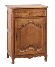 French Provincial Oak Confiture, 19th c., H.- 32 3/4 in., W.- 23 1/2 in., D.- 15 1/2 in.