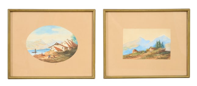 Marie Choux (French, 19th Century), "Two Landscapes of the Alps," after Louis Thomas (French, 19th