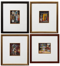 Douglas Walter Johnson (1946-, New Mexico), "Pajarito Prayerstick," 2001; "Tres Kachinas," 2003;