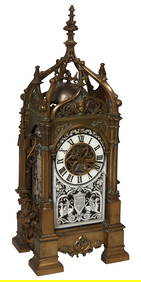 French Louis XVI Style Gilt Bronze Mantel Clock, 19th c., H.- 18 1/4 in., W.- 7 1/8 in., D.- 6 in. (1 of 20)