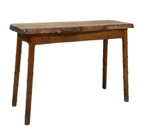 Adirondack Live Edge Pine Console, 20th c., H.- 28 1/2 in., W.- 41 in., D.- 15 in.