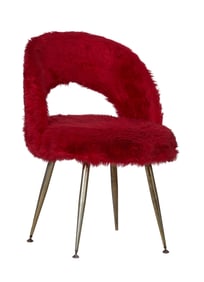 Mid Century Modern "Fuzzy" Chair, 20th c., H.- 29 in., W.- 16 in., D.- 16 in.