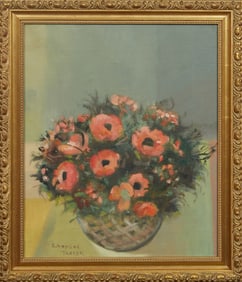Althea Dodson Tanner (1919-2014, New Orleans), "Still Life of Poppies," 20th c., H.- 11 1/2 in., W.-