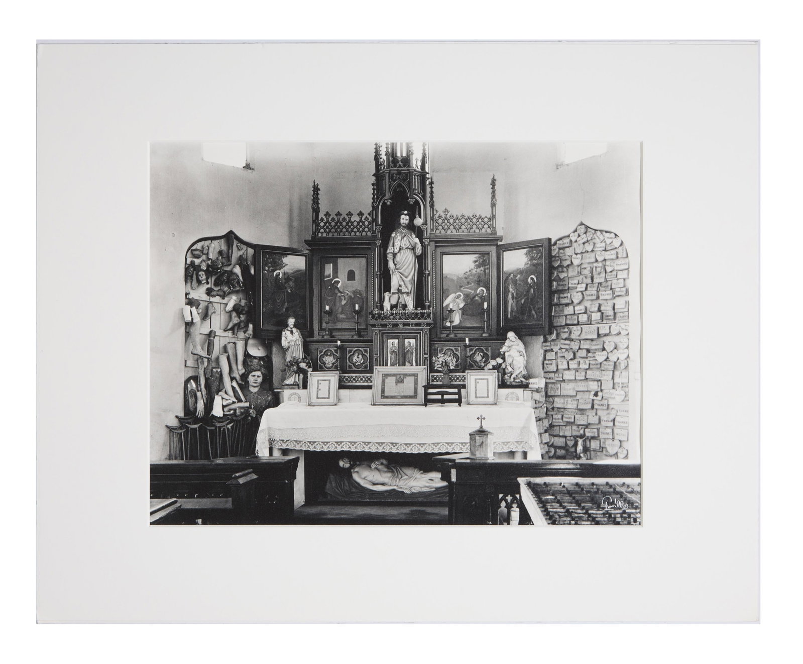 After Theodore "Fonville" Winans (American/Louisiana, 1911-1992), "St. Roch's Altar," ca. 1934,: After Theodore "Fonville" Winans (American/Louisiana, 1911-1992), "St. Roch's Altar," ca. 1934, silver gelatin photograph, reprinted Southern Photographic Images, artist's signature stamp lower right,