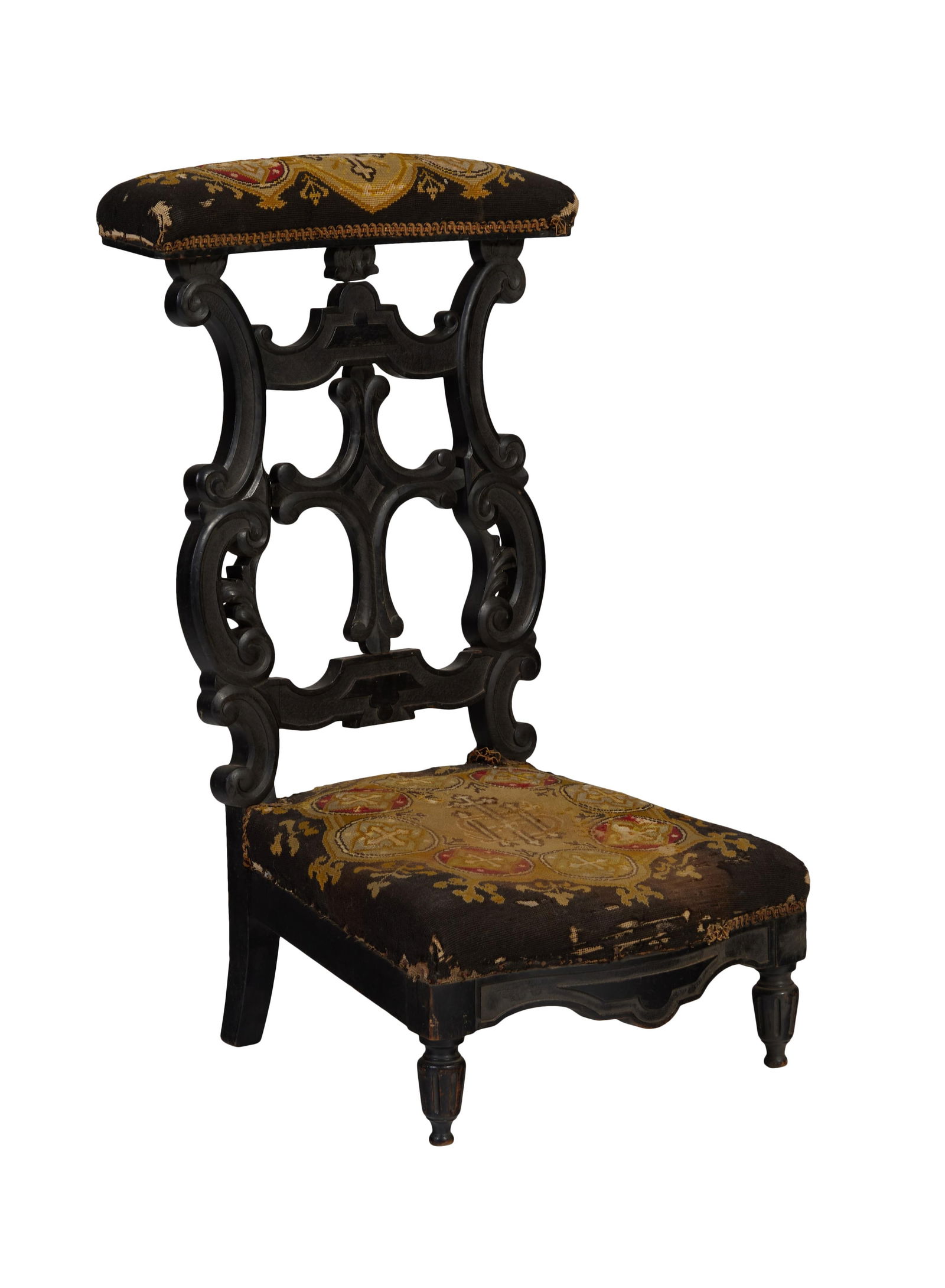 French Napoleon III Prie Dieu, c. 1870, H.- 34 1/2 in., W.- 18 in., D.- 22 in. (1 of 2)