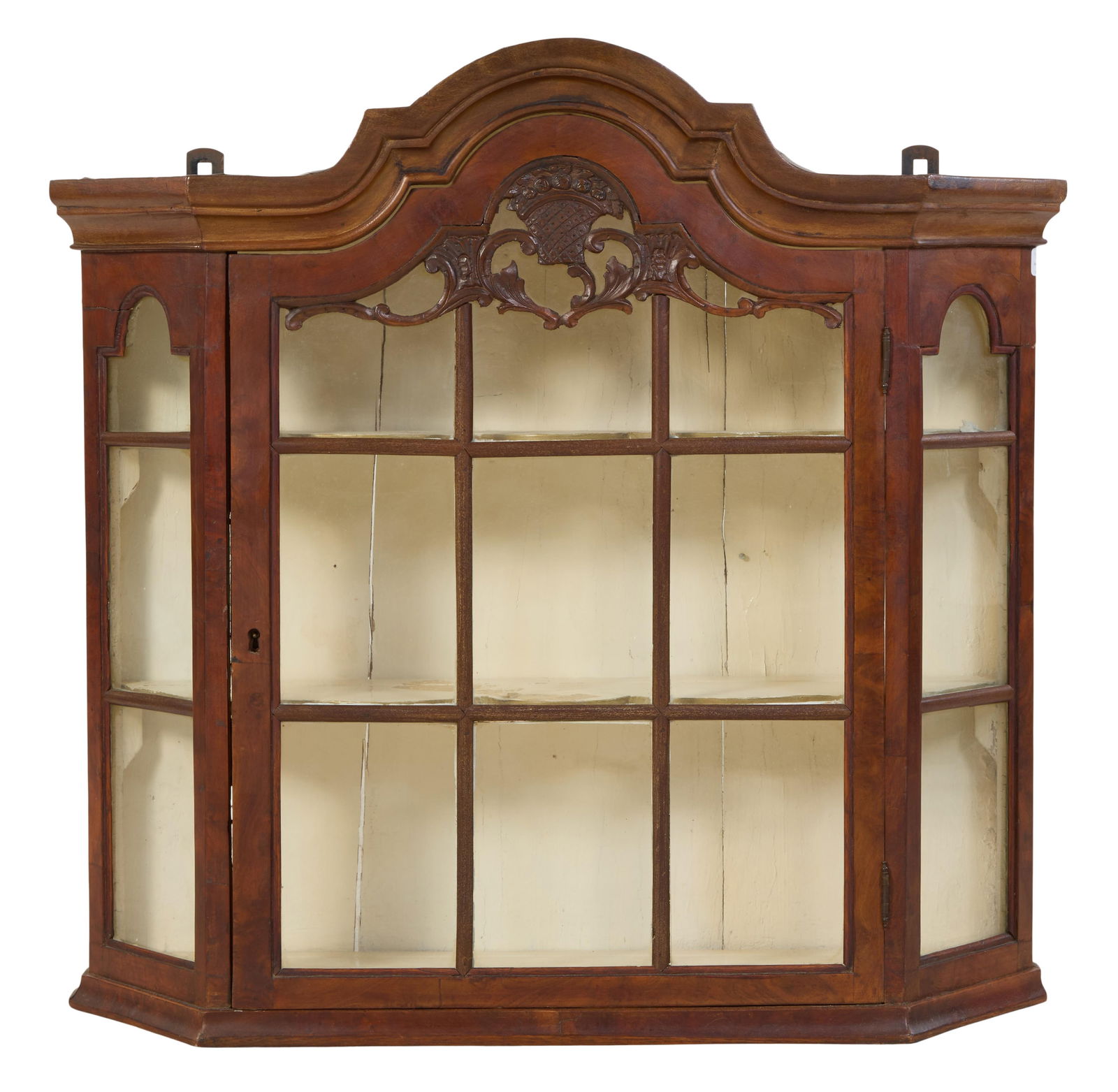 Antique Dutch Walnut Hanging Wall Cabinet, late 19th c., H.- 26 in., W.- 27 1/2 in., D.- 7 1/2 in. (1 of 1)