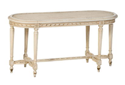 French Louis XVI Style Creme Peinte Window Bench, 20th c., H.- 21 in., W.- 41 1/2 in., D.- 15 in. (1 of 1)