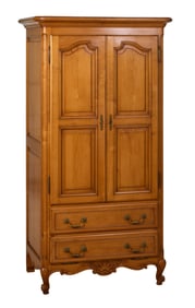 Diminutive Louis XV Style Cherry Armoire, 20th c., H.- 67 in., W.- 36 in., D.24 in.
