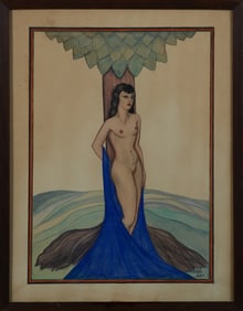 Nicholas Takis (1903-1965), "Nude Leaning on a Tree," c. 1930, H.- 18 3/4 in., W.- 13 1/2 in.