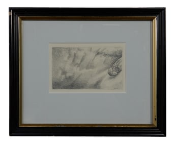 American School, "Study of a Male Torso with Penis," 20th c., Sight- H.- 3 in., W.- 5 in., Framed-