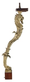 Antique Zoomorphic Gilt Bronze Caryatid Support, 19th c., H.- 28 in., W.- 9 in., D.- 3 in.