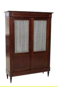 French Louis XVI Style Mahogany Bookcase, 20th c., H.- 74 1/2 in., W.- 52 in., D.- 16 in. (1 of 1)