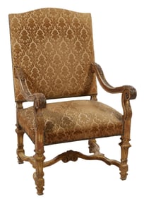 Louis XIV Style Giltwood Fauteuil, 19th c., H.- 43 in., W.- 26 in., D.- 26 in.