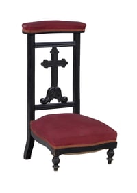 French Napoleon III Ebonized Walnut Prie Dieu, late 19th c., H.- 34 1/2 in., W.- 19 in., D.- 17 in.