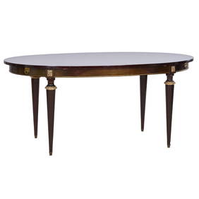 French Louis XVI Style Ormolu Mounted Dining Table, 20th c., H.- 29 3/4 in., W.- 66 3/4 in., D>- 39 (1 of 1)