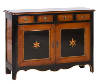 French Louis XVI Style Inlaid Ebonized Walnut Sideboard, 20th c., H.- 33 in., W.- 46 1/2 in., D.- 16 (1 of 1)