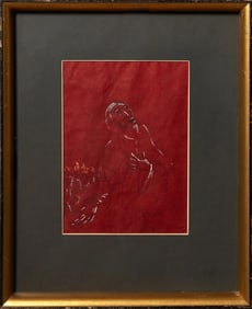 Franz Weiss (Louisiana/Germany, 1903-1982), "Mourner''s Kiddush," 1969, H.- 12 in., W.- 8 5/8 in.,