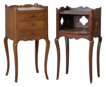 Two French Louis XV Style Nightstands, 20th c., taller: H.- 32 in., W.- 16 in., D.- 14 in. (2 Pcs.)