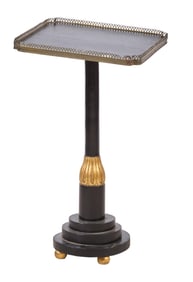 French Napoleon III Style Gilt Black Lacquer Stand, 20th c., H.- 31 in., W.- 17 1/2 in., D.- 17 1/2