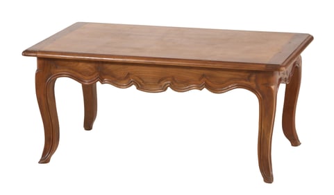 French Louis XV Style Cherry Low Table, 20th c., H.- 18 in., W.- 39 1/2 in., D.- 22 in.