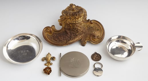 Mardi Gras Group of Seven Krewe Favors, 20th c., (7 Pcs.)