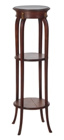 French Art Nouveau Walnut Pedestal, early 20th c., H.- 43 1/4 in., W.- 13 1/2 in., D.- 13 1/2 in.