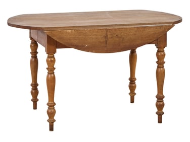 French Louis Philippe Drop Leaf Table, mid 19th c., H.- 29 1/2 in., W.- 50 1/4 in., D.- Open- 45