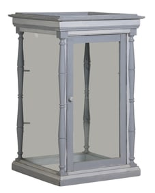 Antique Continental Gris Peinte Countertop Display Cabinet, 19th c., H.- 36 in., W.- 23 in., D.- 23